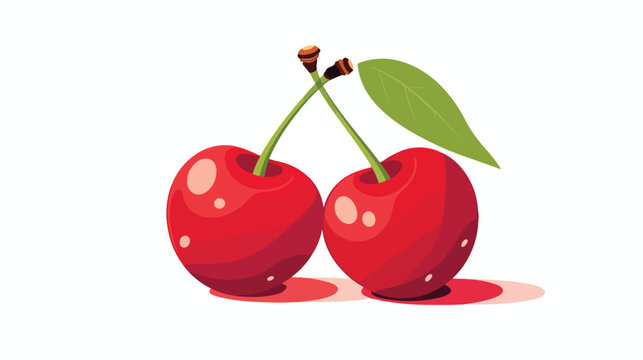 Cherry fruit icon design flat flat vector