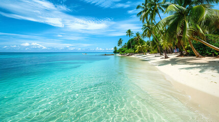 A tropical paradise with white sandy beaches