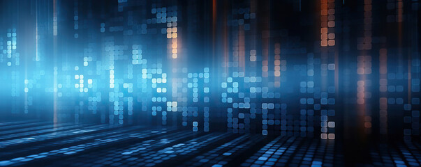 Obraz premium Digital background. Can be used in the description of network abilities, technological processes, digital storages, science, education, etc.
