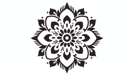 Fototapeta na wymiar Circular pattern in the form of mandala with flower