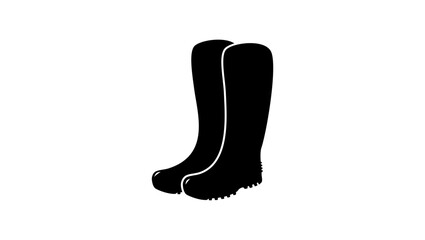 Gumboots emblem, black isolated silhouette