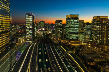 日本の風景　東京夜景　東京駅