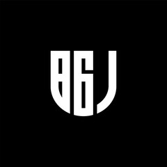 BGJ letter logo design with black background in illustrator, cube logo, vector logo, modern alphabet font overlap style. calligraphy designs for logo, Poster, Invitation, etc.