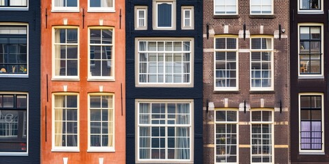 Obraz premium Amsterdam residence with house windows.