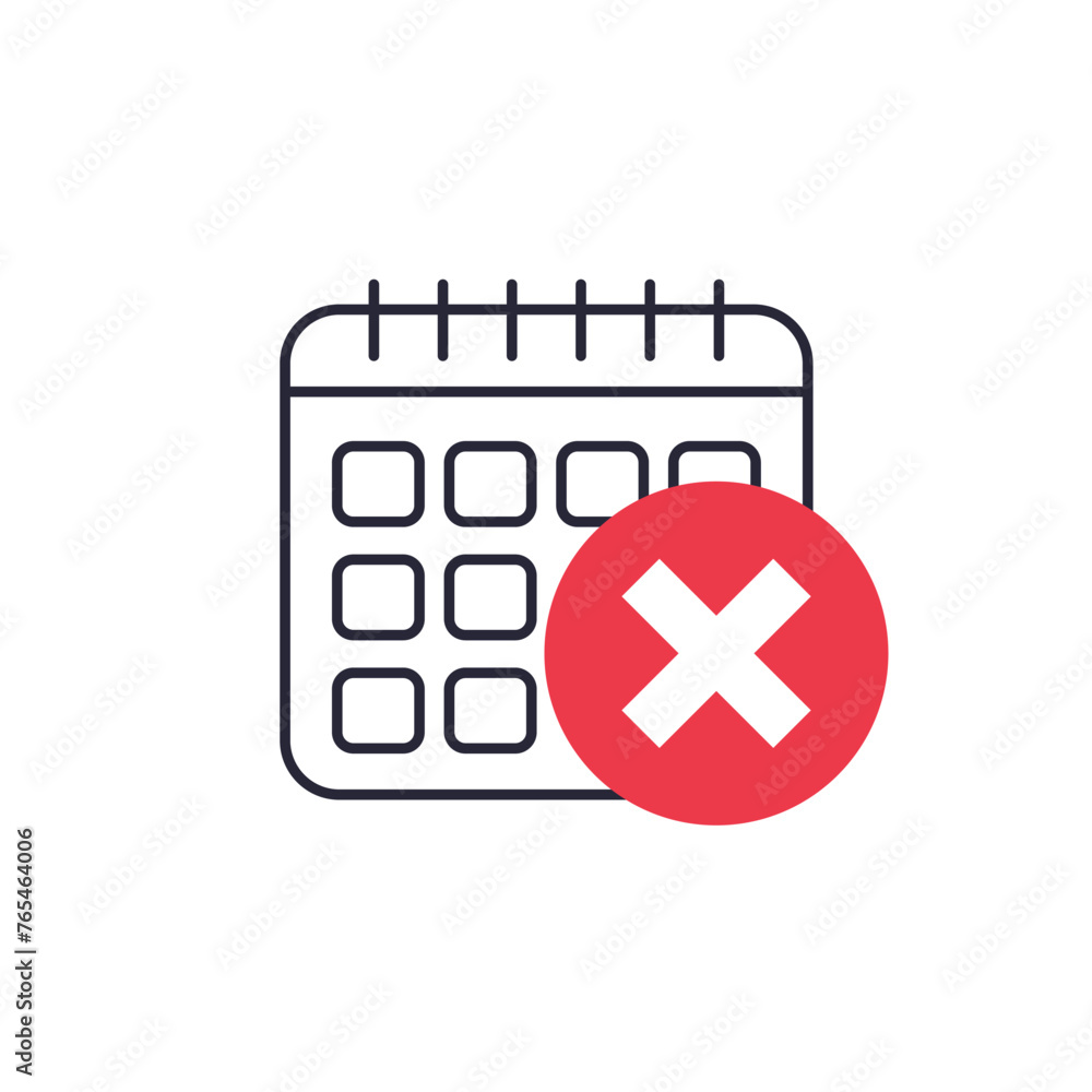 Poster cancel appointment vector icon with a calendar