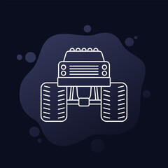 monster truck line icon, front view © nexusby