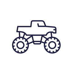 monster truck line icon, offroad car vector © nexusby