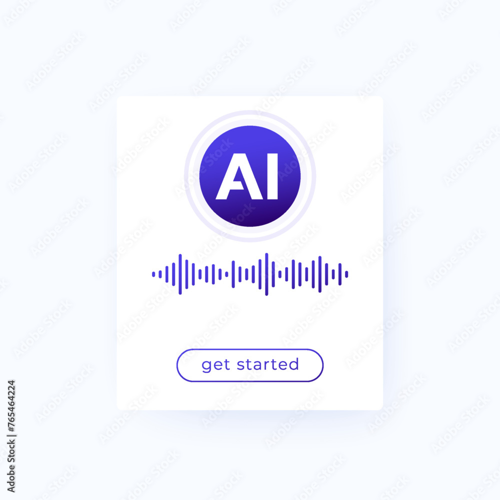 Poster ai voice generator ui design, vector interface