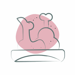 Icon Chicken Leg. related to Picnic symbol. Color Spot Style. simple design editable. simple illustration