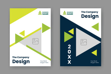 Modern Green Ebook Cover Template in A4. Abstract  Shapes Cover Design Suitable for Document, Brochure, Annual Report, Magazine, Corporate Business, Company Portfolio, Flayer, Website, etc.