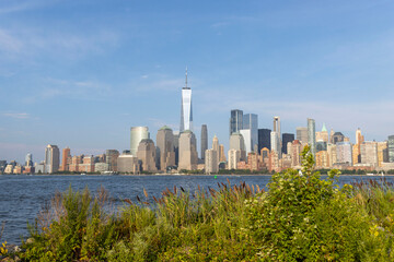 Lower Manhattan from New Jersey overlooking lower the WTC Freedom Tower 
