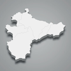 3d isometric map of South West is a region of Ethiopia