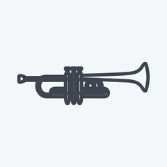 Icon Trumpet. suitable for music symbol. line style. simple design editable. design template vector. simple symbol illustration