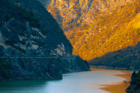 Scenery of Yaoping Reservoir in Qinling Mountains, Shaanxi Province