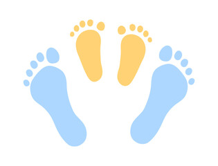 親子の足あとのイラスト