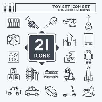 Toy Icon Set. suitable for education symbol. line style. simple design editable. design template vector. simple symbol illustration