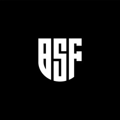 BSF letter logo design with black background in illustrator, cube logo, vector logo, modern alphabet font overlap style. calligraphy designs for logo, Poster, Invitation, etc.