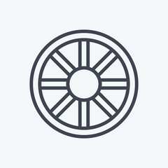 Icon Wheel. suitable for Garden symbol. line style. simple design editable. design template vector. simple symbol illustration