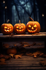 Halloween pumpkin head jack-o-lantern. Happy Halloween background. Scary Lantern. All saints day.