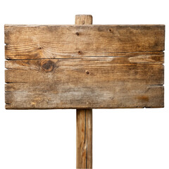 Wooden sign board isolated on a transparent background. Wood signpost.