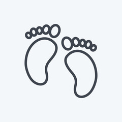 Icon Baby Feet. suitable for Baby symbol. line style. simple design editable. design template vector. simple symbol illustration