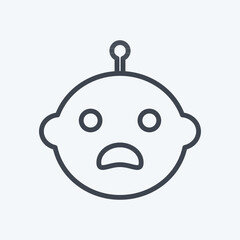 Icon Crying Baby. suitable for Baby symbol. line style. simple design editable. design template vector. simple symbol illustration
