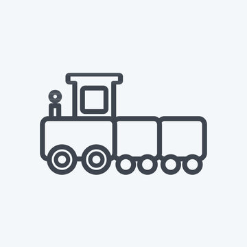 Icon Toy Train. suitable for Baby symbol. line style. simple design editable. design template vector. simple symbol illustration