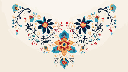 A beautiful neckline embroidery design with indian - obrazy, fototapety, plakaty