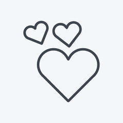 Icon Two hearts. suitable for Wedding symbol. line style. simple design editable. design template vector. simple symbol illustration