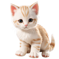 Fototapeta premium a young kitten on a transparent (white) background