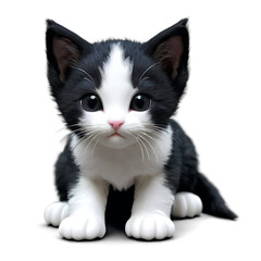 Fototapeta premium a young kitten on a transparent (white) background