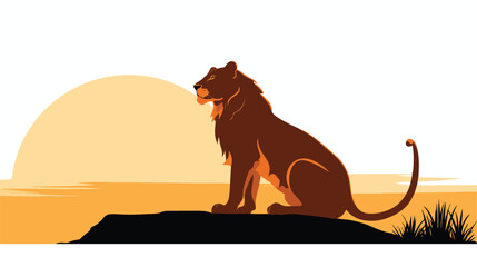 A female lion or other big cat safari animal