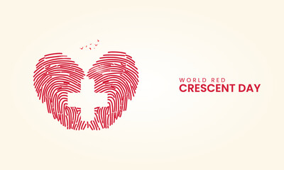 World red crescent day, red cross concept design for poster, banner, 3D Illustration