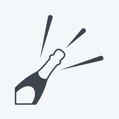 Icon Bottle Opening. suitable for party symbol. glyph style. simple design editable. design template vector. simple symbol illustration