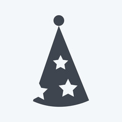 Icon Party Hat II. suitable for party symbol. glyph style. simple design editable. design template vector. simple symbol illustration