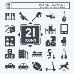 Toy Icon Set. suitable for education symbol. glyph style. simple design editable. design template vector. simple symbol illustration