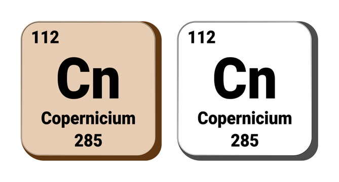 Cn, Copernicium element vector icon, periodic table element. Vector illustration EPS 10 File. Isolated on white background.