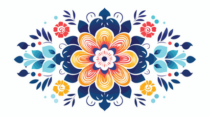 Fototapeta na wymiar Abstract illustration mandala flowers geometric for
