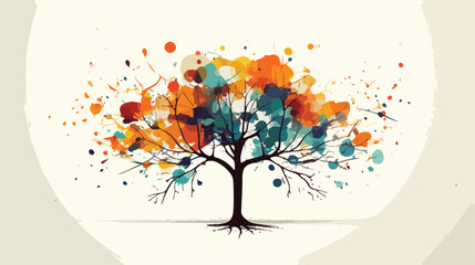 Obraz na płótnie Canvas Abstract tree on grunge paper for your design flat vector