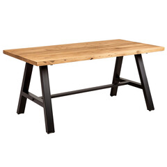 oak wooden dining table, AI Generative.