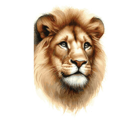 Lion Artwork watercolor , Wildlife Watercolor, Majestic Lion painting