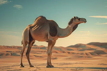 Fototapeten a camel standing in the desert © Gheorghe