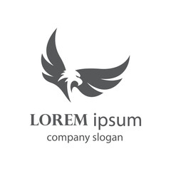 Fototapeta premium Elegant eagle flapping wings logo design