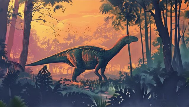 AI-generated dinosaurs in a prehistoric landscape. Perfect for educational materials, scientific publications, and digital art. The concept of time when dinosaurs ruled the Earth.