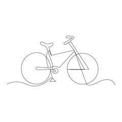 Bicycle  continuous one line drawing outline vector illustration
