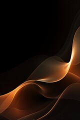 Tan wave on a black background, in the style of futuristic spacescapes, dark brown