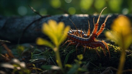 A centipede crawling