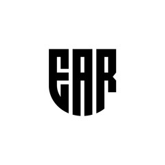 EAR letter logo design with white background in illustrator, cube logo, vector logo, modern alphabet font overlap style. calligraphy designs for logo, Poster, Invitation, etc.