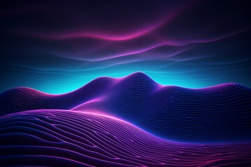 Teal and purple waves background, in the style of technological art