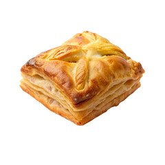 Puff Pastry Isolated on Transparent Background. Sweet Homemade Pastry.